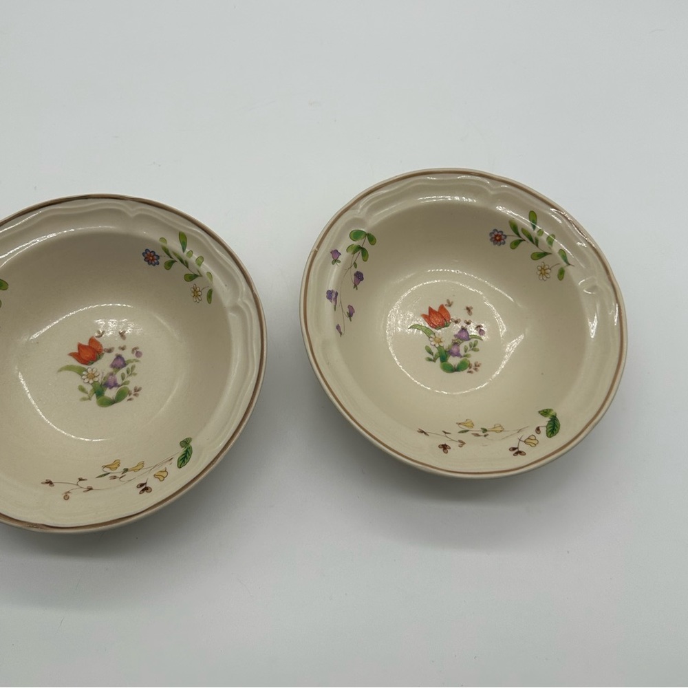 Set of 2 Vintage Newcor Spring Garden Coupe Cereal Bowl Bowls  Dinnerware
